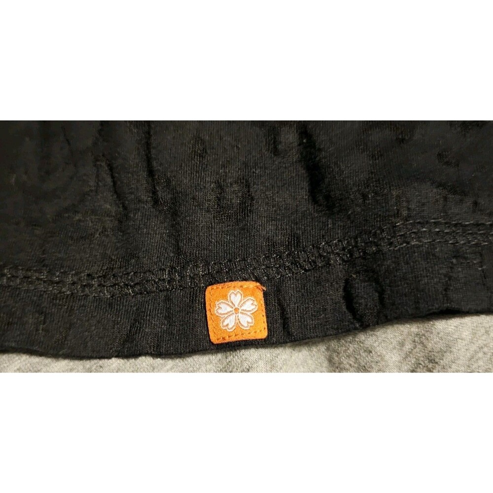 Women's Black Floral Leopard Print Underscrub Tee by Orange Standard Size Medium - Picture 3 of 5